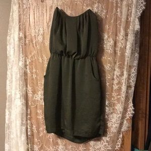 Strapless green dress